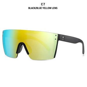 2024 Luxury Heatwave Sunglasses - Square One-Piece Lenses, UV400 Protection - Black Blue Yellow Lens