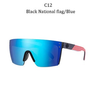 2024 Luxury Heatwave Sunglasses - Square One-Piece Lenses, UV400 Protection - C12  Black National US Flag Blue