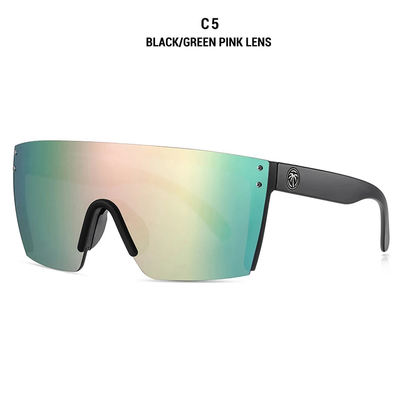 2024 Luxury Heatwave Sunglasses - Square One-Piece Lenses, UV400 Protection - Black Green Pink Lens