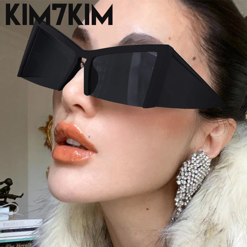 Oversized Cat Eye Sunglasses - 2024 Luxury Semi-Rimless Y2K Shades