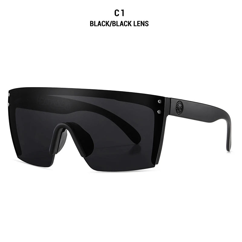 2024 Luxury Heatwave Sunglasses - Square One-Piece Lenses, UV400 Protection - Black Black