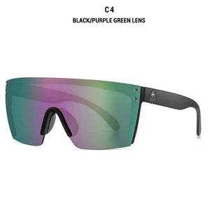 2024 Luxury Heatwave Sunglasses - Square One-Piece Lenses, UV400 Protection - Black Purple Green Lens