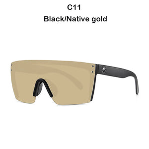 2024 Luxury Heatwave Sunglasses - Square One-Piece Lenses, UV400 Protection - Black Native Gold